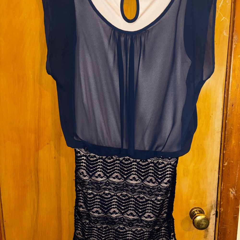 Love Reign Beige and Navy Dress